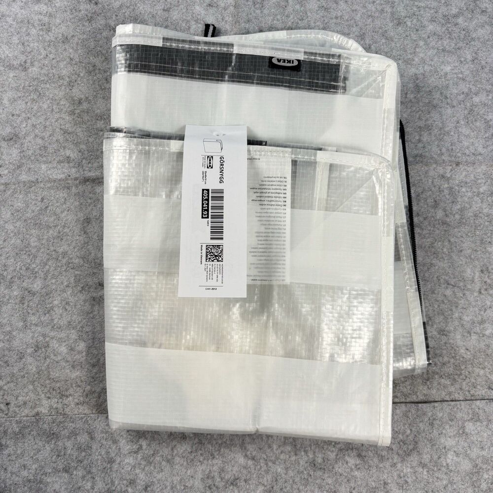 IKEA GÖRSNYGG Storage Moving Bags 22" White Gray Stripe w/ Straps Lot of 3 NWT - Picture 2 of 7